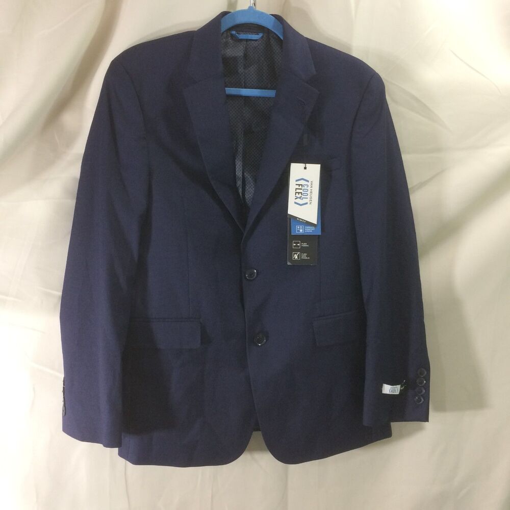 NEW Van Heusen Cool Flex Navy Blazer 38S Slim Fit Stretch Suit Jacket NWT - Picture 2 of 5